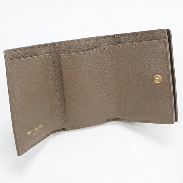 Used Saint Laurent Trifold Wallet Trifold Wallet Compact Ladies Brand SAINT LAURENT YSL Line Origami Tiny Wallet 669959 Brown USDSL120793011