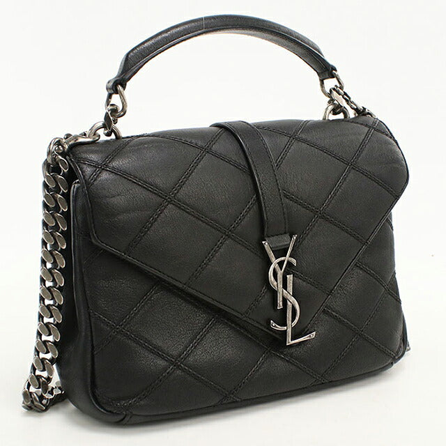 中古 サンローラン ショルダーバッグ レディース ブランド SAINT LAURENT YSL モノグラム 2WAY カレッジ ミディアム 428056 ブラック USDSL121482011