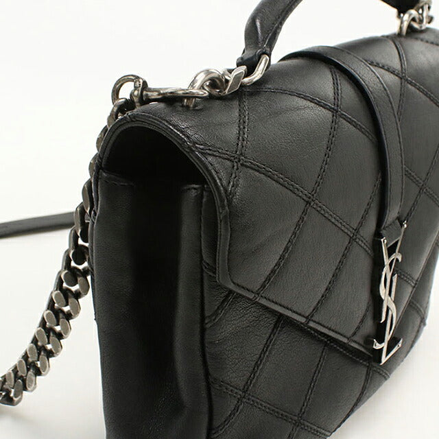 中古 サンローラン ショルダーバッグ レディース ブランド SAINT LAURENT YSL モノグラム 2WAY カレッジ ミディアム 428056 ブラック USDSL121482011