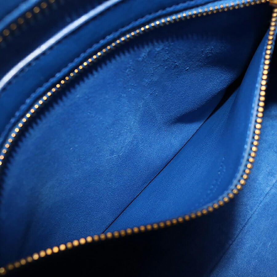 中古 サンローラン ハンドバッグ レディース ブランド SAINT LAURENT モノグラム カバス 2WAYハンドバッグ レザー 357395 ブルー バッグ USDSL93535011