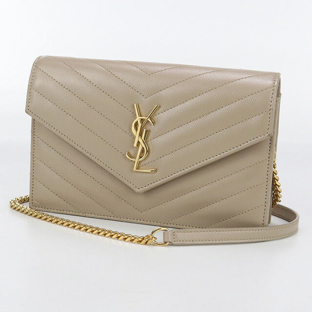 中古 サンローラン チェーンウォレット レディース ブランド SAINT LAURENT カサンドラ エンベロープ チェーンウォレット レザー 742920 USDSL96713011