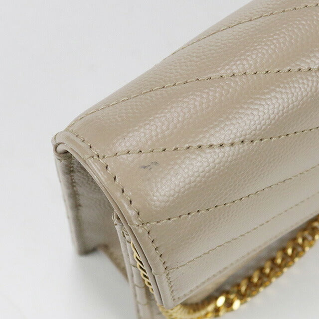 中古 サンローラン チェーンウォレット レディース ブランド SAINT LAURENT カサンドラ エンベロープ チェーンウォレット レザー 742920 USDSL96713011