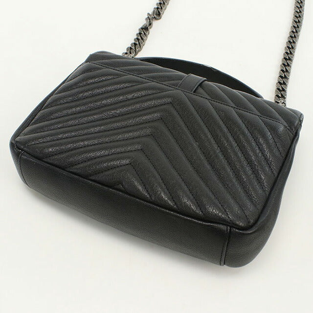 中古 サンローラン ハンドバッグ レディース ブランド SAINT LAURENT モノグラムカレッジ 2WAYハンドバッグ レザー 487213 ブラック バッグ USDSL96854011