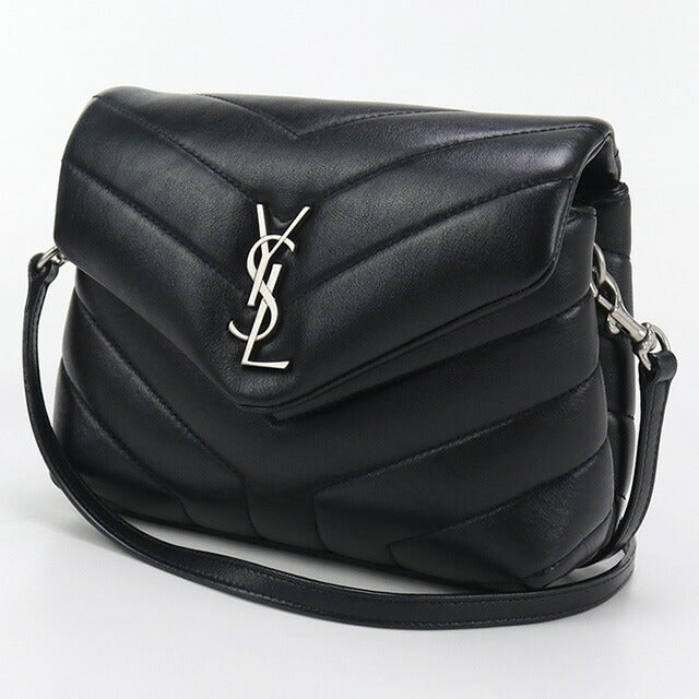 使用的Saint Laurent Crossbody肩带,用于女性品牌Saint Laurent Lulu皮革630951黑色包USDSL96855011