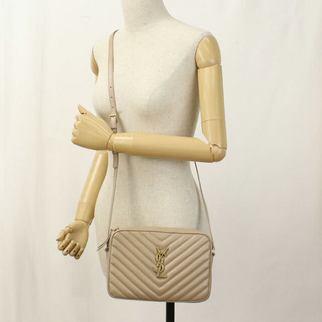 中古 サンローラン 斜め掛け ショルダーバッグ レディース ブランド SAINT LAURENT ルー カメラバッグ 761554 ベージュ バッグ USDSL97459011