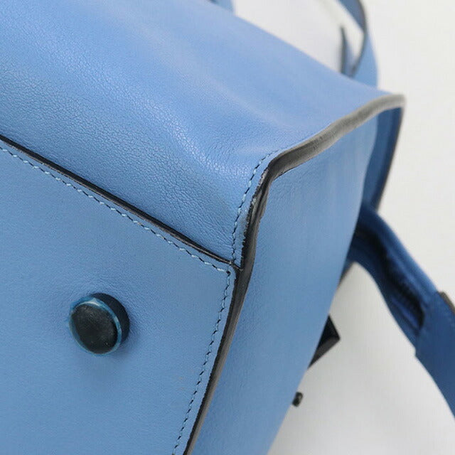 中古 サンローラン ハンドバッグ ブランド SAINT LAURENT ベイビーカバス 2WAY レザー 424868 ブルー バッグ USDSL97602011