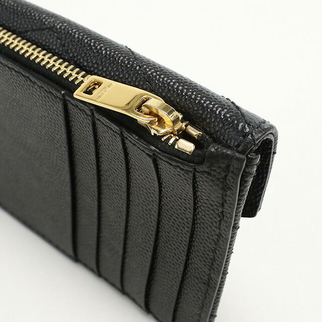 中古 サンローラン カードケース レディース ブランド SAINT LAURENT モノグラム フラグメント フラップ レザー 612808 ブラック 財布 USDSL97884011