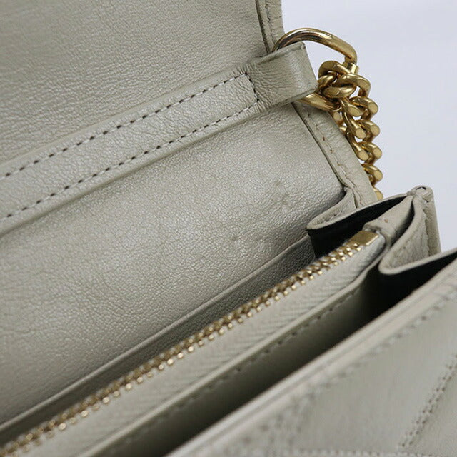 中古 サンローラン チェーンウォレット レディース ブランド SAINT LAURENT カサンドラ レザー 585031 財布 USDSL98061011