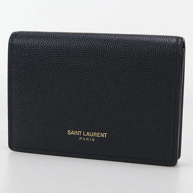 中古 サンローラン 名刺入れ メンズ ブランド SAINT LAURENT カードケース レザー 361730 ネイビー 小物 USDSL99596011