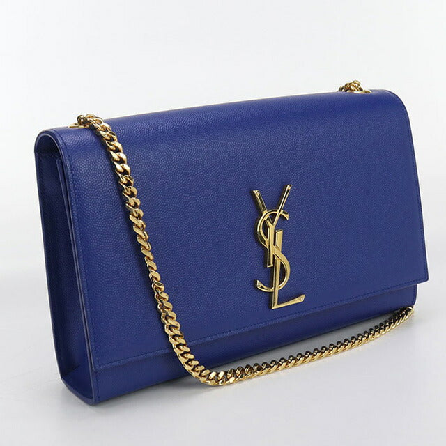 中古 サンローラン ショルダーバッグ レディース ブランド SAINT LAURENT ケイト ミディアム レザー 364021 ブルー バッグ USDSL99612011