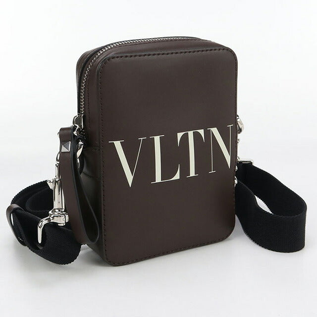中古 ヴァレンティノ 斜め掛け ショルダーバッグ メンズ ブランド VALENTINO VLTN ブラウン バッグ USDVA100228011