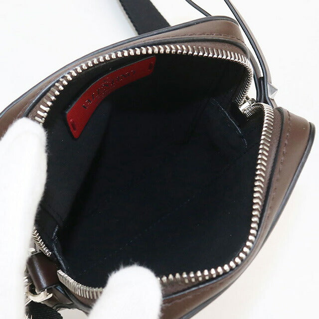 中古 ヴァレンティノ 斜め掛け ショルダーバッグ メンズ ブランド VALENTINO VLTN ブラウン バッグ USDVA100228011
