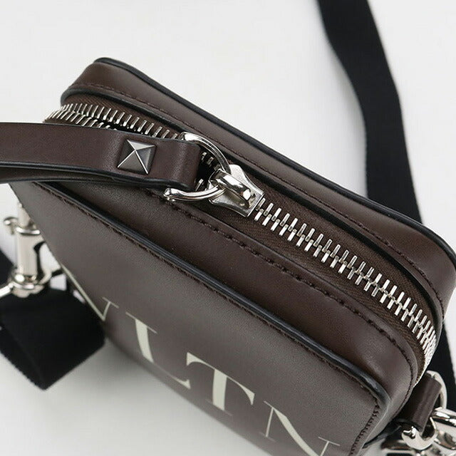 中古 ヴァレンティノ 斜め掛け ショルダーバッグ メンズ ブランド VALENTINO VLTN ブラウン バッグ USDVA100228011