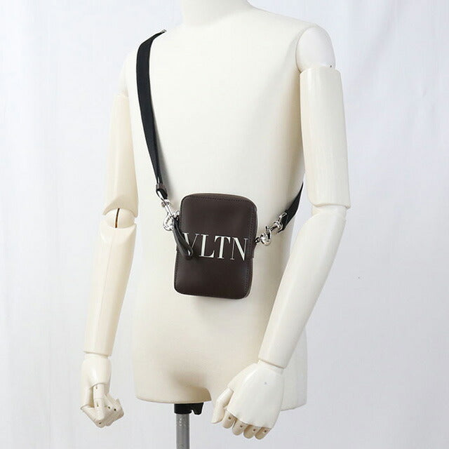 中古 ヴァレンティノ 斜め掛け ショルダーバッグ メンズ ブランド VALENTINO VLTN ブラウン バッグ USDVA100228011