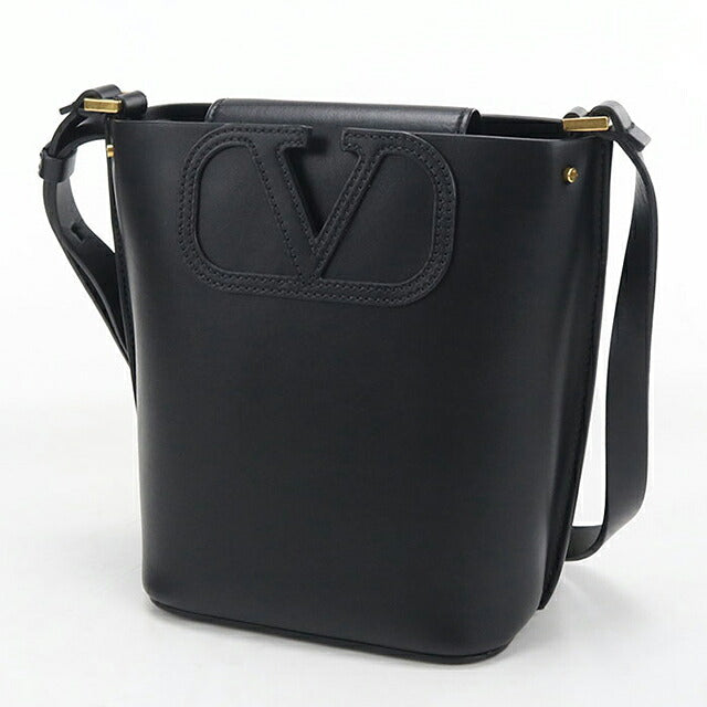 中古 ヴァレンチノ ショルダーバッグ レディース ブランド VALENTINO フィルミー バケットバッグ レザー ブラック USDVA121587011