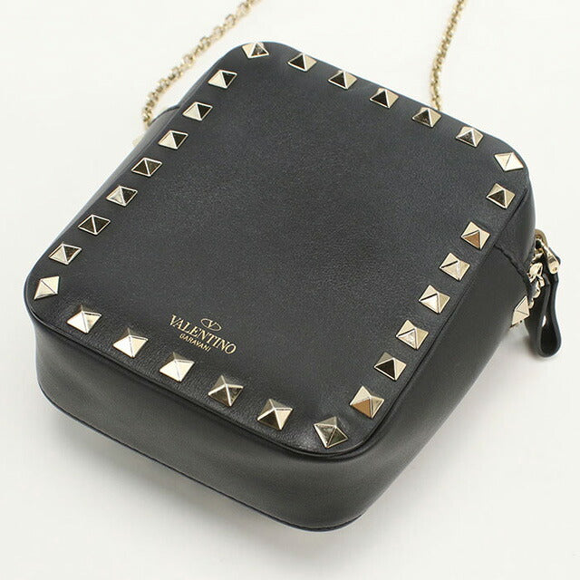 二手Valentino Crossbody shough Bag for妇女品牌Valentino Rock Studs链链肩袋皮革USDVA94875011