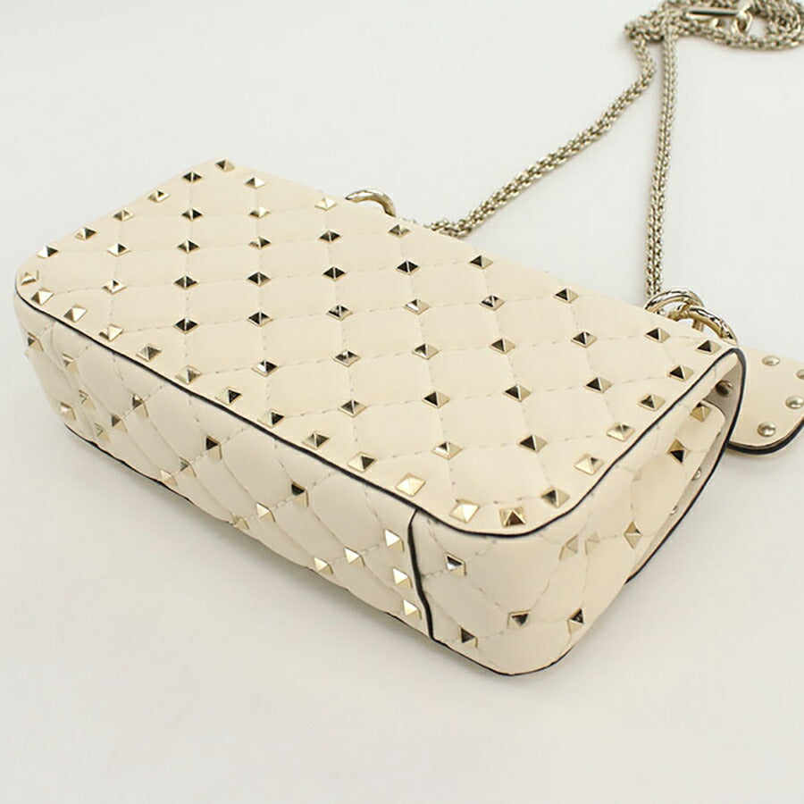 中古 ヴァレンティノ ハンドバッグ レディース ブランド VALENTINO ロックスタッズ 2WAYハンドバッグ レザー ホワイト バッグ USDVA95721011