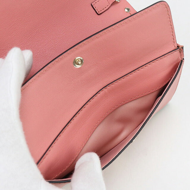 中古 ヴァレンティノ チェーンウォレット レディース ブランド VALENTINO ロックスタッズ レザー ピンク 財布 USDVA96658011