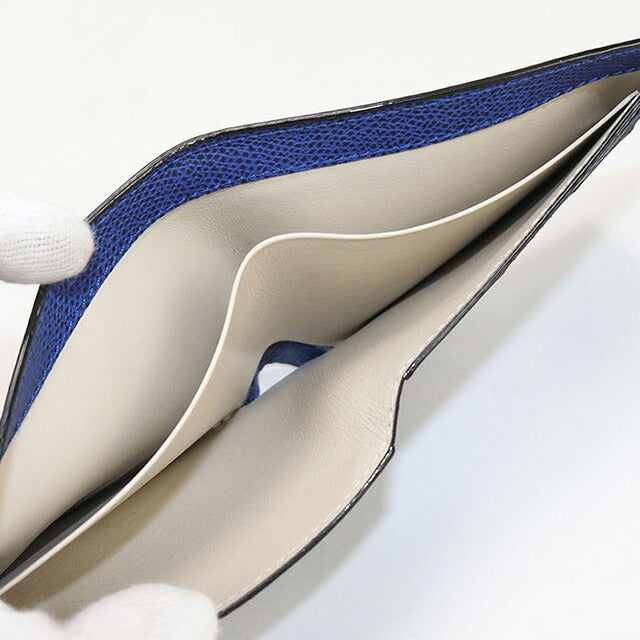 中古 ヴァレクストラ 二つ折り財布 ユニセックス ブランド VALEXTRA 二つ折り 6カード ブルー 財布 USDVX102829011