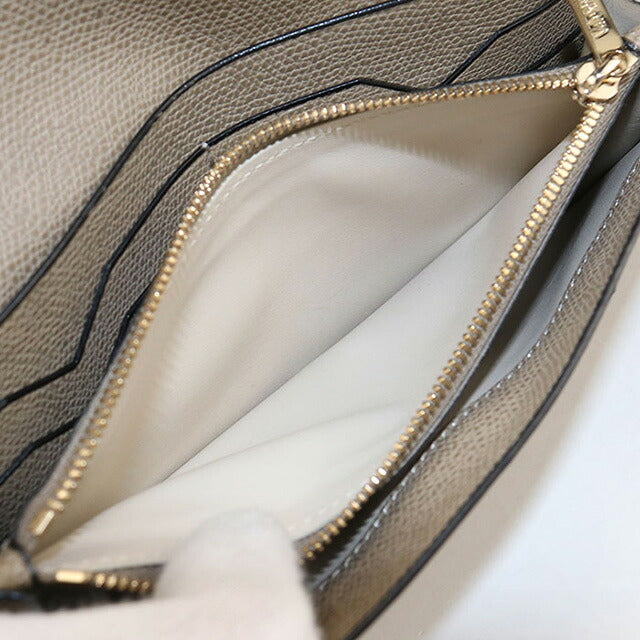 中古 ヴァレクストラ 長財布二折 レディース ブランド VALEXTRA パース スナップ ボタン ベージュ 財布 USDVX106876011