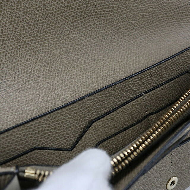 中古 ヴァレクストラ 長財布二折 レディース ブランド VALEXTRA パース スナップ ボタン ベージュ 財布 USDVX106876011