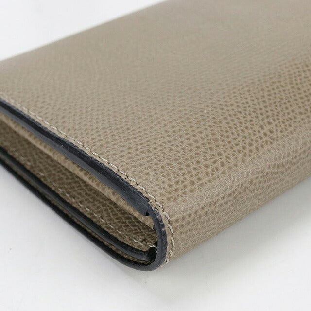 中古 ヴァレクストラ 長財布二折 レディース ブランド VALEXTRA パース スナップ ボタン ベージュ 財布 USDVX106876011