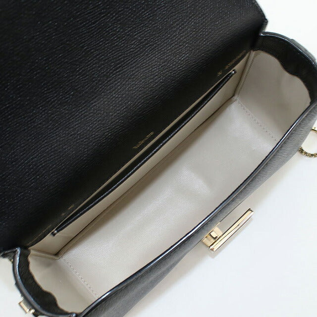 中古 ヴァレクストラ ショルダーバッグ レディース ブランド VALEXTRA イジィデ チェーン レザー ブラック バッグ USDVX92734011