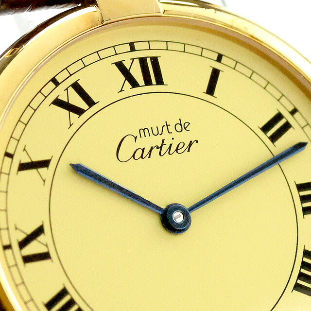 Used Cartier Must Vendome LM Vermeil Silver 925 Solid Silver 590003 Analog Watch Brand Unisex UW-CA-OT-00003