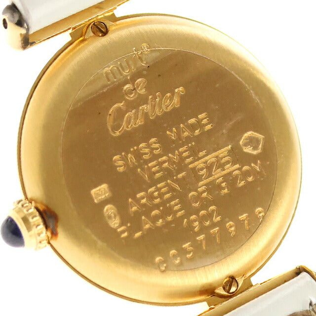 中古 美品 カルティエ Cartier マストコリゼ ヴェルメイユSM シルバー925 ビンテージ ブランド純正ベルト W1009954 腕時計 レディース UW-CA-OT-00004
