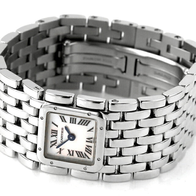 中古 カルティエ Cartier パンテール リュバン マザーオブパール ピンクシェル文字盤 バングルウォッチ W61001T9 アナログ 腕時計 レディース UW-CA-PT-00001