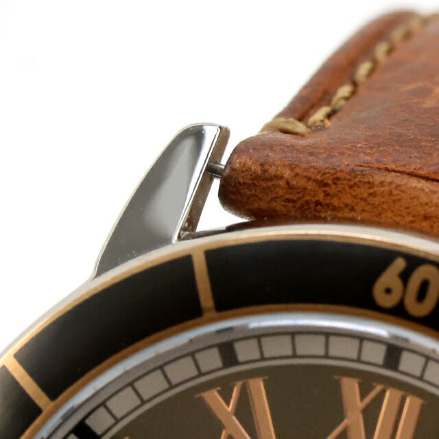 中古 カルティエ Cartier ロンド クロワジエール 42mm グレー SS×GP ローマンインデックス 3886 アナログ 腕時計 ブランド メンズ UW-CA-RS-00001