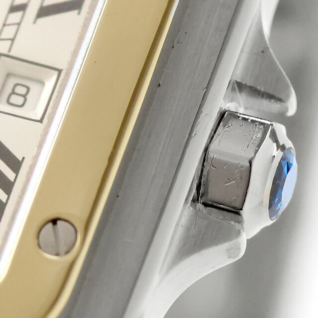 中古 OH済 カルティエ Cartier サントス・ガルベ K18コンビ ボーイズ ユニセックス 1172961 アナログ 腕時計 ブランド レディース ホワイト UW-CA-ST-00001