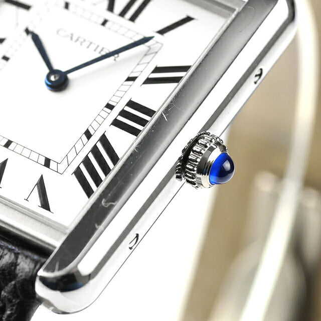 中古 カルティエ Cartier タンク ソロ WSTA0028 ラージ クォーツ LM WSTA0028 アナログ 腕時計 ブランド メンズ シルバー ブラック UW-CA-TK-00006