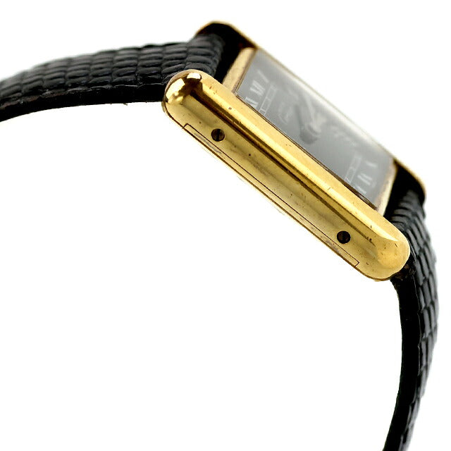 中古 カルティエ Cartier マストタンク SM ヴェルメイユ ローマ ブラック SV925 純正ベルト マストタンクSM アナログ 腕時計 レディース UW-CA-TK-00009