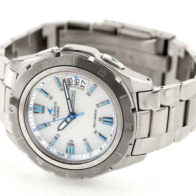 中古 カシオ CASIO オシアナス カシャロ OCEANUS 電波ソーラー OCW-P100TD-7AJF アナログ 腕時計 ブランド メンズ ホワイト 白 UW-CS-OS-00001