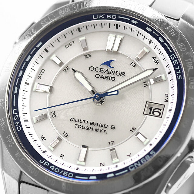 中古 カシオ CASIO オシアナス マルチバンド6 OCEANUS チタン OCW-T100TD-7AJF アナログ 腕時計 ブランド メンズ ホワイト 白 UW-CS-OS-00002