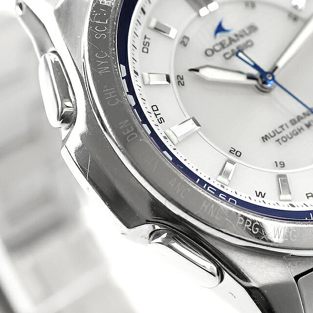 中古 カシオ CASIO オシアナス マルチバンド6 OCEANUS チタン OCW-T100TD-7AJF アナログ 腕時計 ブランド メンズ ホワイト 白 UW-CS-OS-00002