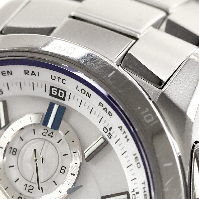 中古 カシオ CASIO オシアナス マルチバンド6 OCEANUS チタン OCW-T1000-7AJF アナログ 腕時計 ブランド メンズ ホワイト 白 UW-CS-OS-00003
