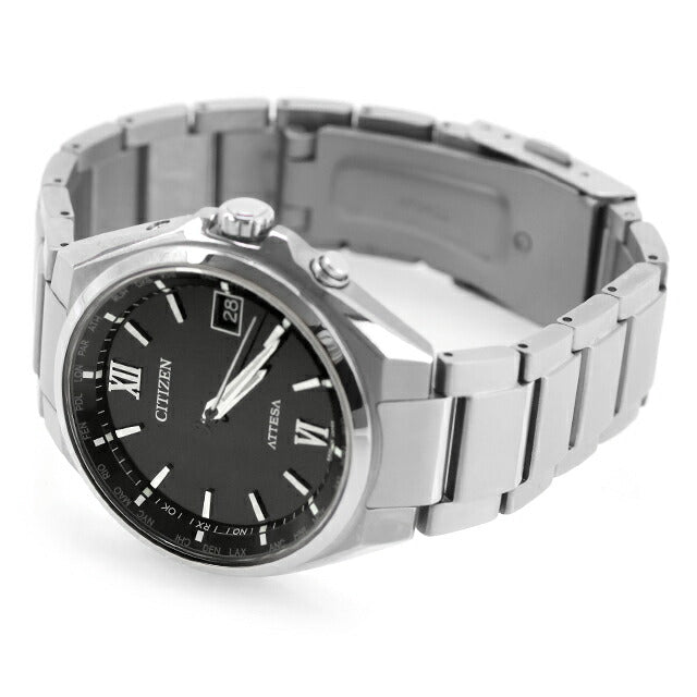 中古 シチズン CITIZEN アテッサ エコドライブ電波 電波ソーラー チタニウム CB1120-50G アナログ 腕時計 ブランド メンズ ブラック UW-CT-AT-00024
