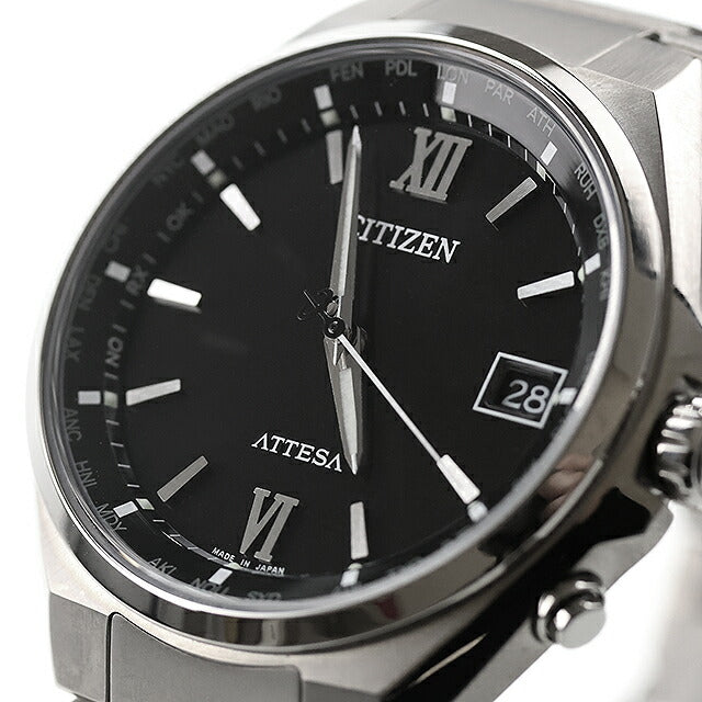 中古 シチズン CITIZEN アテッサ エコドライブ電波 電波ソーラー チタニウム CB1120-50G アナログ 腕時計 ブランド メンズ ブラック UW-CT-AT-00024