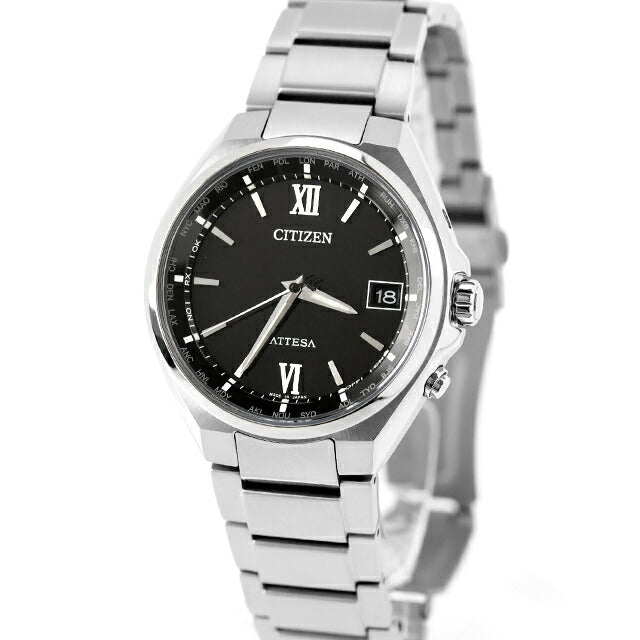 中古 シチズン CITIZEN アテッサ エコドライブ 電波 ソーラー電波 チタン CB1120-50G アナログ 腕時計 ブランド メンズ ブラック UW-CT-AT-00025