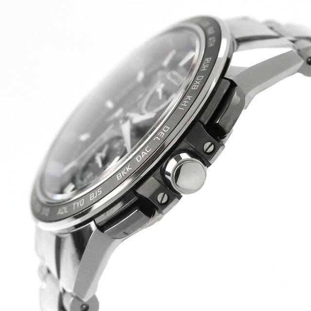中古 シチズン CITIZEN アテッサ ダブルダイレクトフライト エコ・ドライブ電波 チタン AT9024-58E アナログ 腕時計 ブランド メンズ ブラック UW-CT-AT-00027