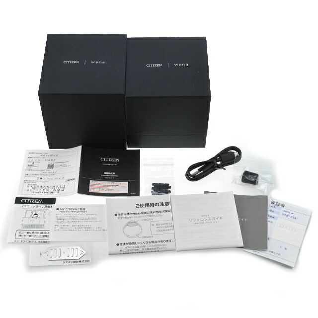 中古 シチズン CITIZEN wena wena 3 搭載モデル エコドライブ スマートウォッチ ソーラー クロノグラフ CA0088-61E アナログ 腕時計 UW-CT-OT-00011