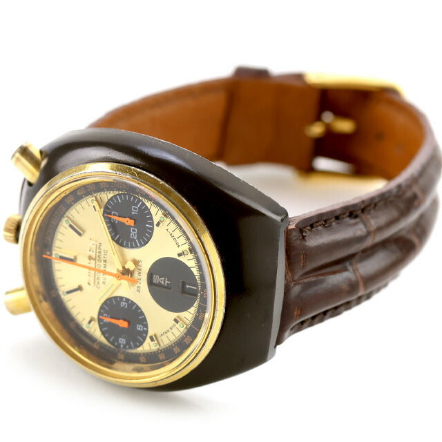 中古 シチズン CITIZEN ヴィンテージ チャレンジタイマー ブラッキーカスタム 自動巻き ツノクロノ ブルヘッド 67-9143 腕時計 メンズ UW-CT-OT-00017