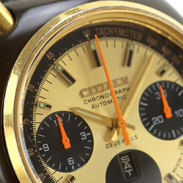 中古 シチズン CITIZEN ヴィンテージ チャレンジタイマー ブラッキーカスタム 自動巻き ツノクロノ ブルヘッド 67-9143 腕時計 メンズ UW-CT-OT-00017