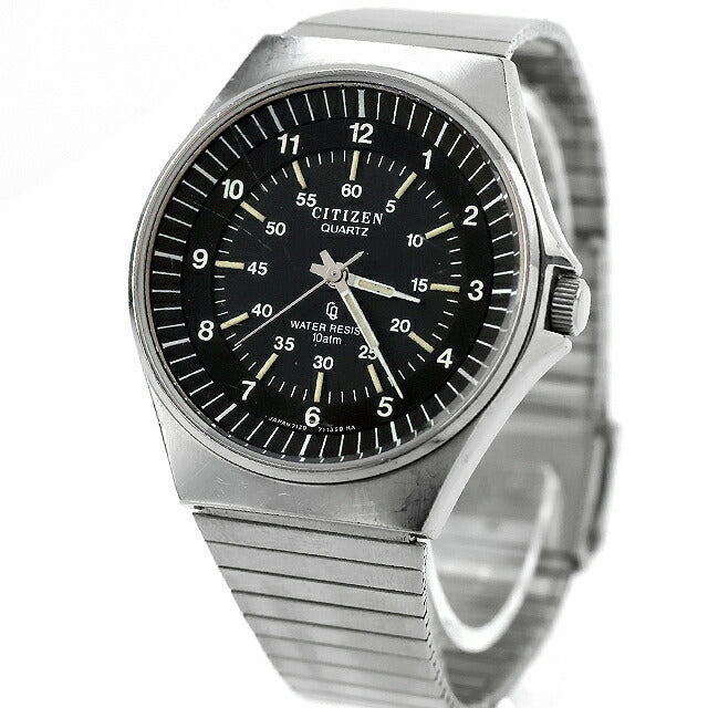 中古 シチズン CITIZEN クリストロン CQ オールドクオーツ 1970年代 昭和レトロ 4-710487 アナログ 腕時計 ブランド メンズ ブラック UW-CT-OT-00041