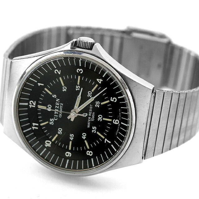 中古 シチズン CITIZEN クリストロン CQ オールドクオーツ 1970年代 昭和レトロ 4-710487 アナログ 腕時計 ブランド メンズ ブラック UW-CT-OT-00041