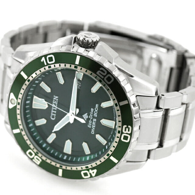 中古 美品 シチズン CITIZEN プロマスターマリン エコドライブ ソーラーダイバー BN0199-53X アナログ 腕時計 ブランド メンズ グリーン UW-CT-PM-00021