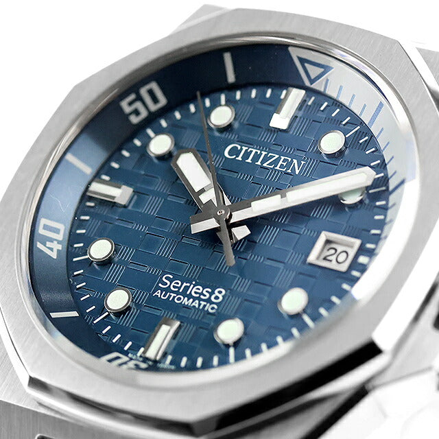 中古 美品 シチズン CITIZEN シリーズエイト 890 メカニカル 市松ダイヤル オクタゴンケース 防水 NB6060-58L アナログ 腕時計 メンズ UW-CT-S8-00002