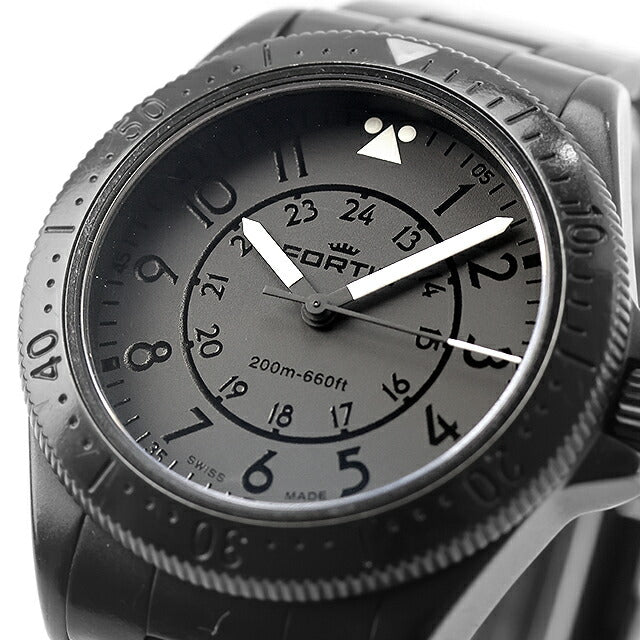 中古 フォルティス FORTIS コスモノート フリーガー ブラックアウト オールブラック ミリタリー 610.18.158 アナログ 腕時計 ブランド メンズ UW-FS-CN-00002